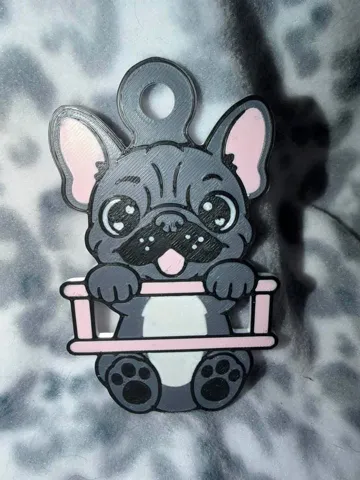 Accesorio para sujetar ligas de cabello: Frenchie Dog Hair Tie Holder Keychain — vista de referencia 4