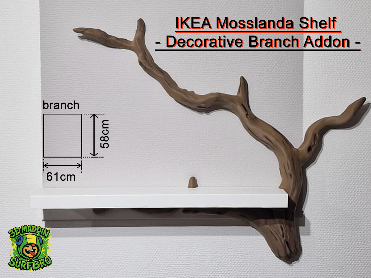 IKEA MOSSLANDA Shelf – Decorative Branch Addon 