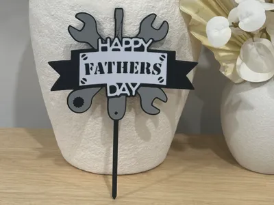 Fathers Day Cake Topper Tools Design