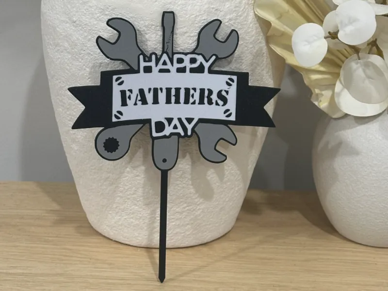 Fathers Day Cake Topper Tools Design