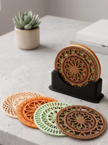 Soporte: Geometric Mandala Drink Holder Set — vista de referencia 2
