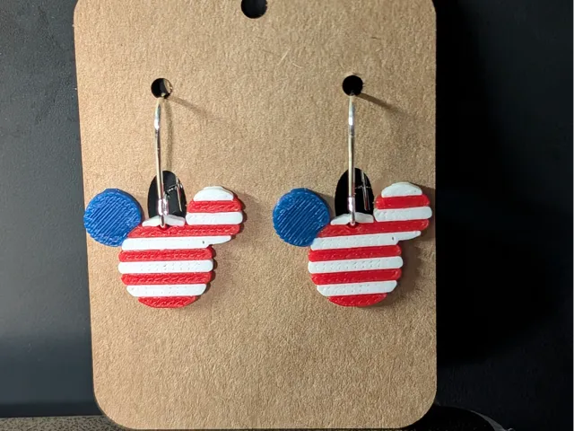 Mickey Mouse Patriotic Earrings