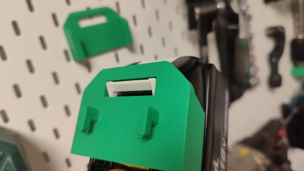 Makita 18V LXT Battery Holder For IKEA Skadis Free 3D Print Model makita-18v-lxt-battery-holder-for-ikea-skadis-free-3d-print-model