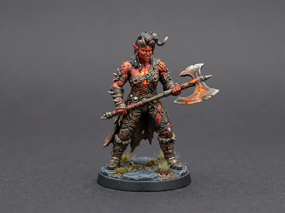 Adorno temático: Karlach DND. Referencia del modelo original.