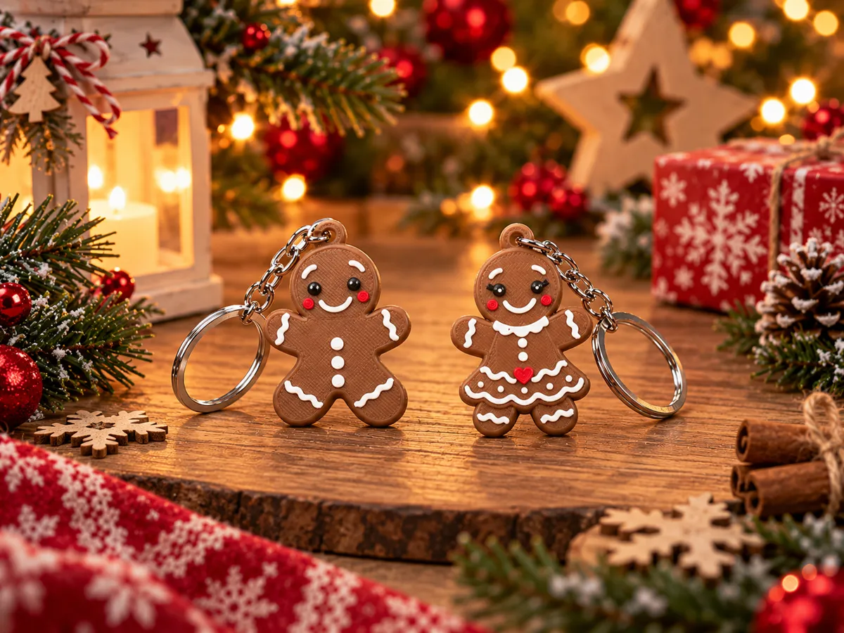 Modelling Icing Gingerbread Couple Keychains - Free 3D Print Model - MakerWorld