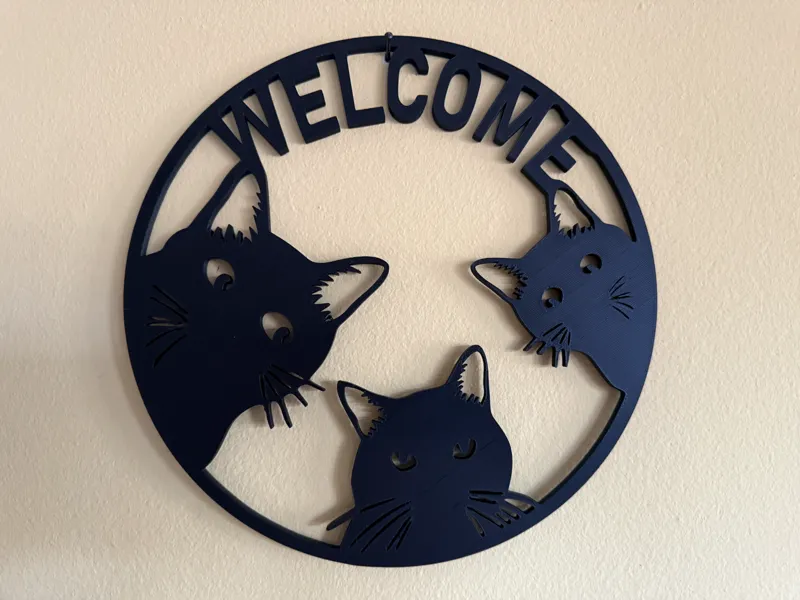 Willkommen Schild Katzen zum aufhängen