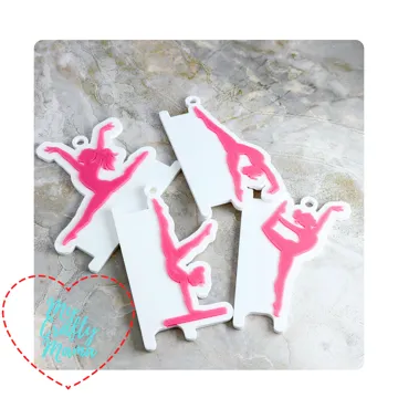 Accesorio para sujetar ligas de cabello: Set of 4 Gymnastic hair tie keychains — vista de referencia 5