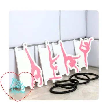 Accesorio para sujetar ligas de cabello: Set of 4 Gymnastic hair tie keychains — vista de referencia 4