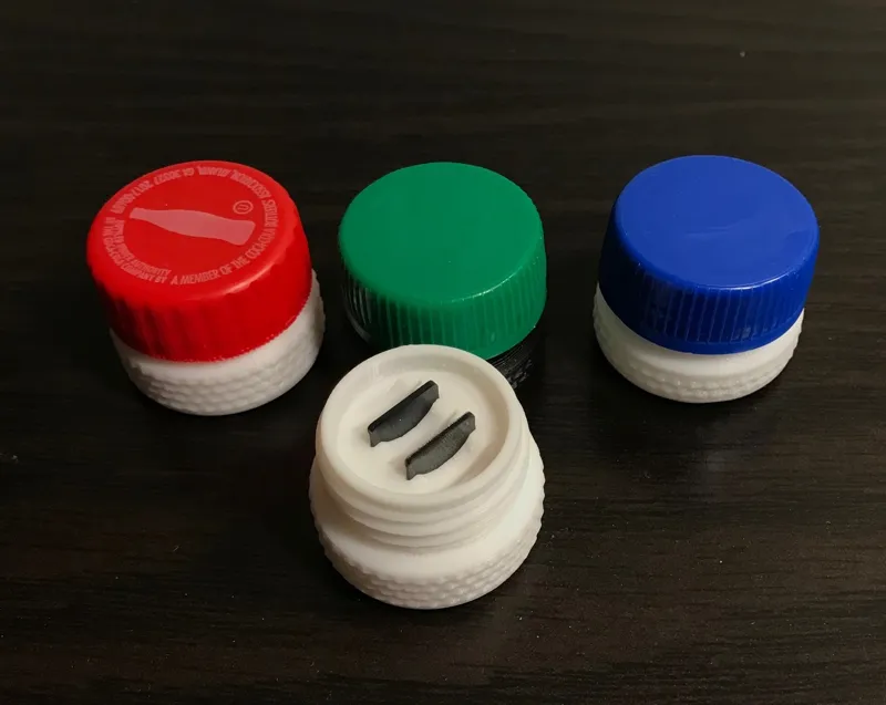 MicroSD card holder with soda bottle cap