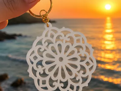 Salento Illuminations Rose Window Keychain