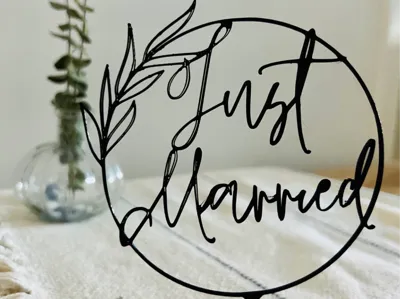 Wedding Cake Topper - Just Married