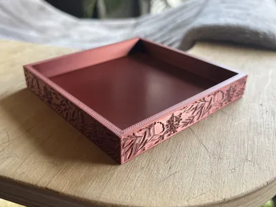 Square Bowl with Floral Pattern