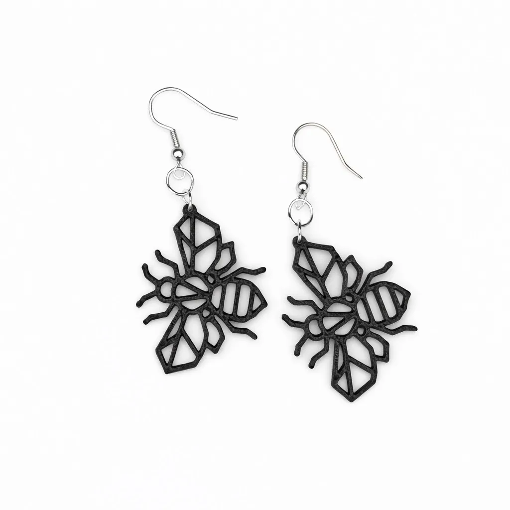 Geometric Bee Earrings view 2