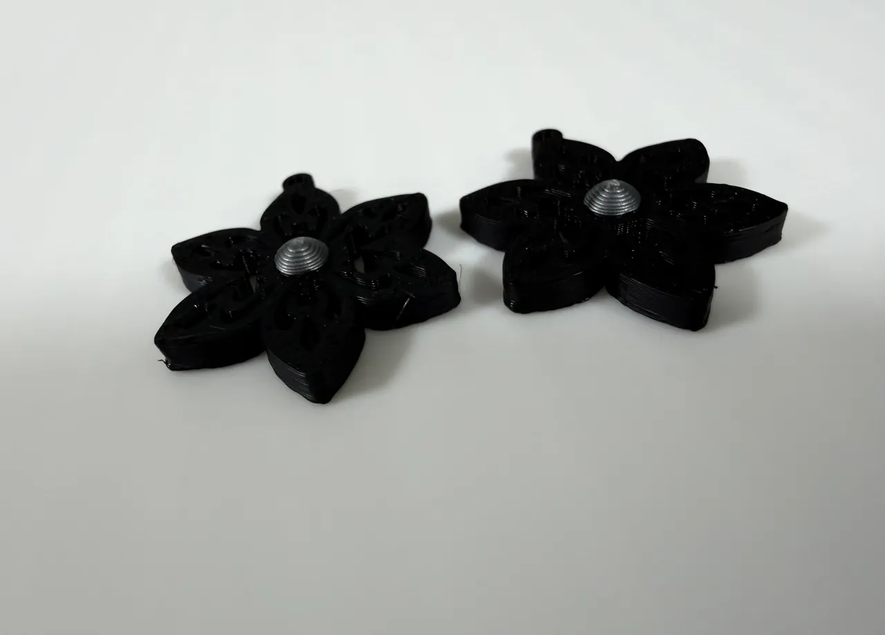 Elegant Black Filigree Flower Earrings view 4