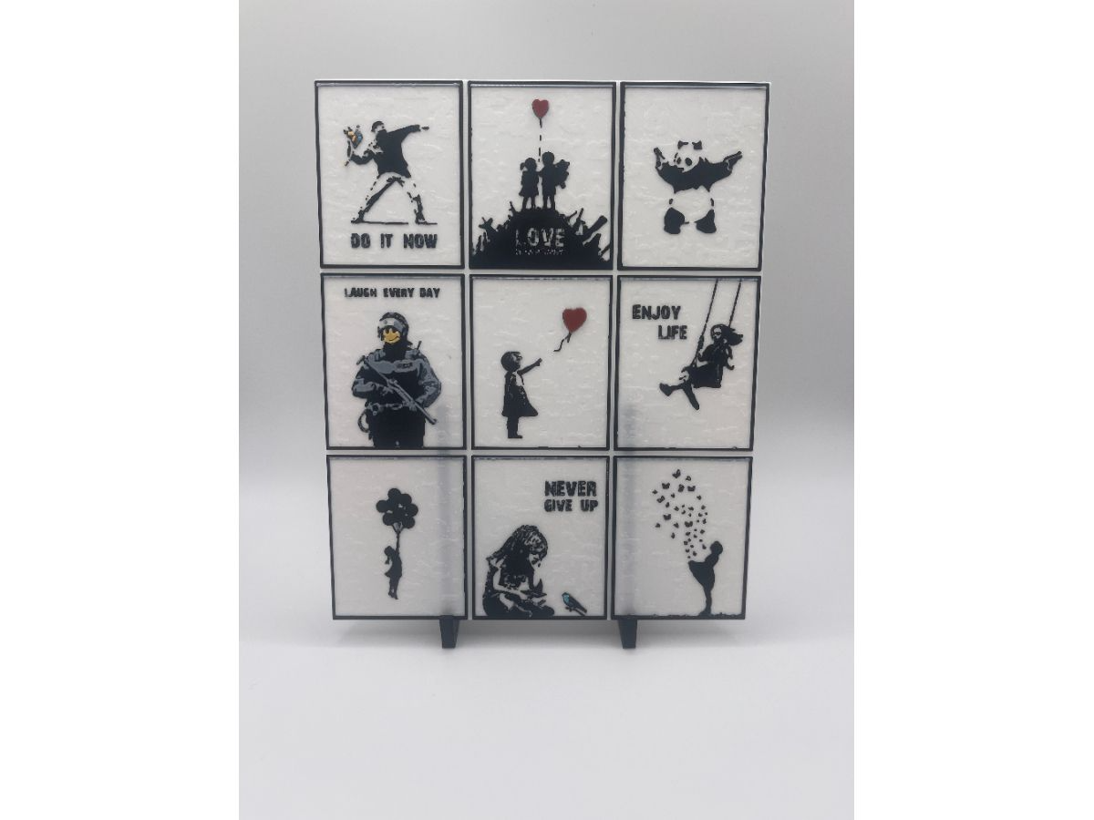 Banksy - Never Give Up - Hueforge Print