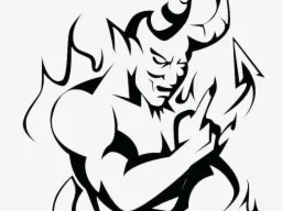 demonio blanco y negro posavasos