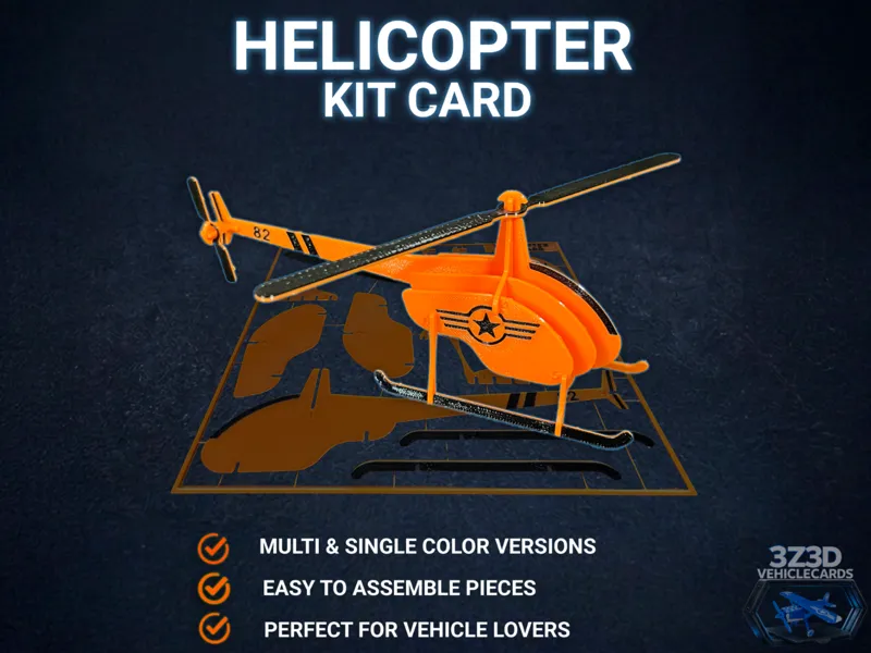 Helicopter Kit Card-Multi/Single Color-VehicleCard