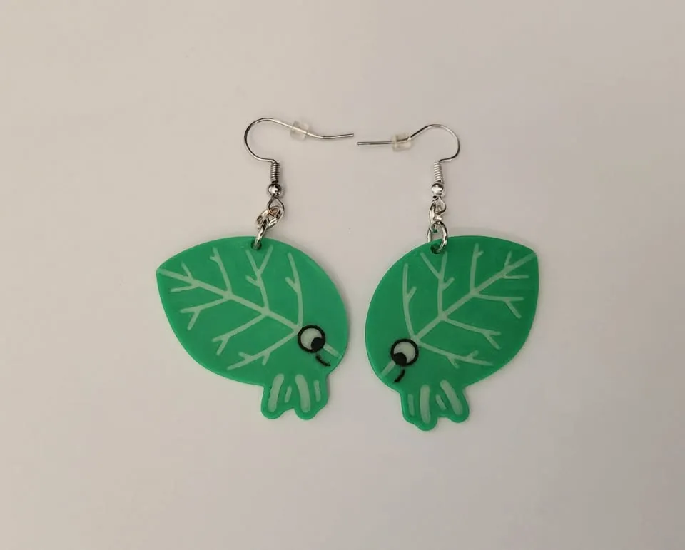Bluey Inspired - Walking Leaf (Leaf Bug) Earrings view 2