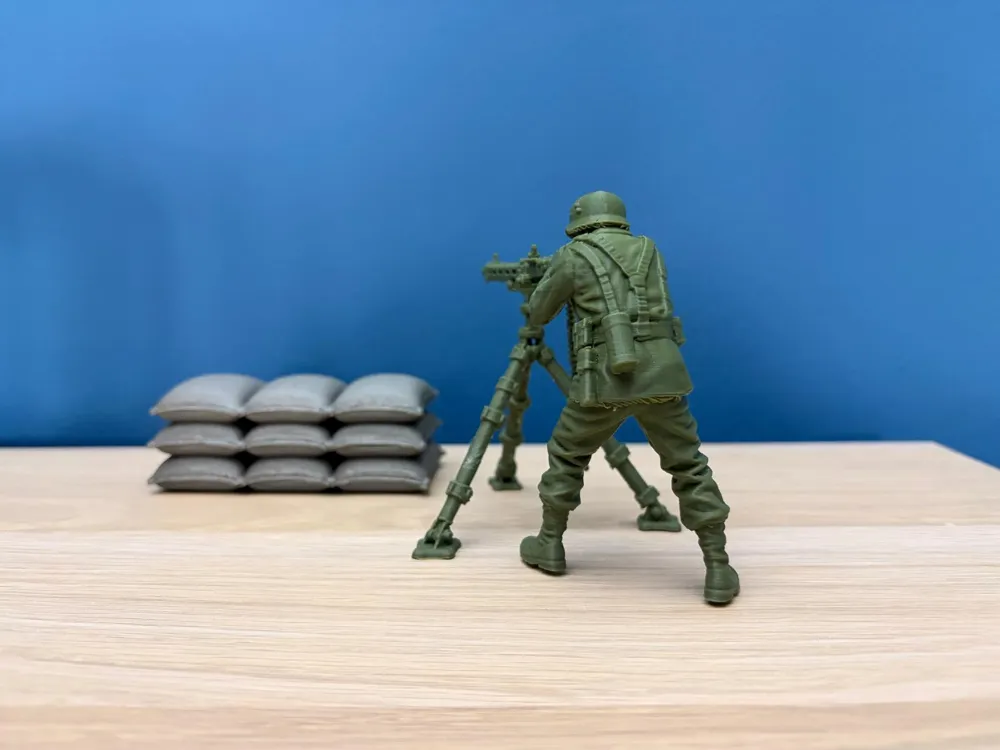 WWII Machine Gunner - Free 3D Print Model - MakerWorld