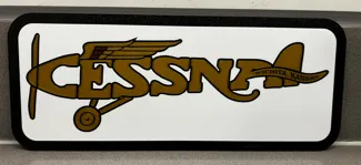 Vintage Cessna Aircraft Logo Wall Display Sign