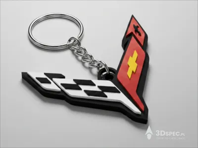 Corvette c8  logo keychain 