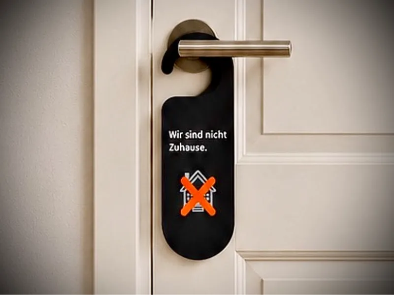 Türschild WIR SIND NICHT ZUHAUSE