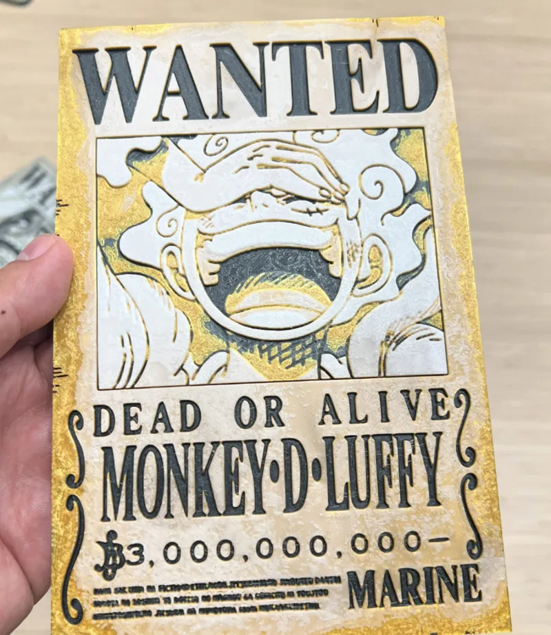Gold Wanted Luffy Poster 