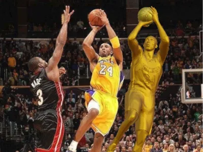 NBA Iconic Moment - Kobe's Game-Winning Shot Against the Heat - Low-Poly Style