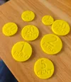 Single color: one coin per plate (plus set)