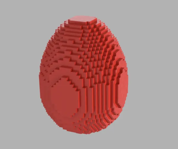 Œuf pixelisé façon Minecraft