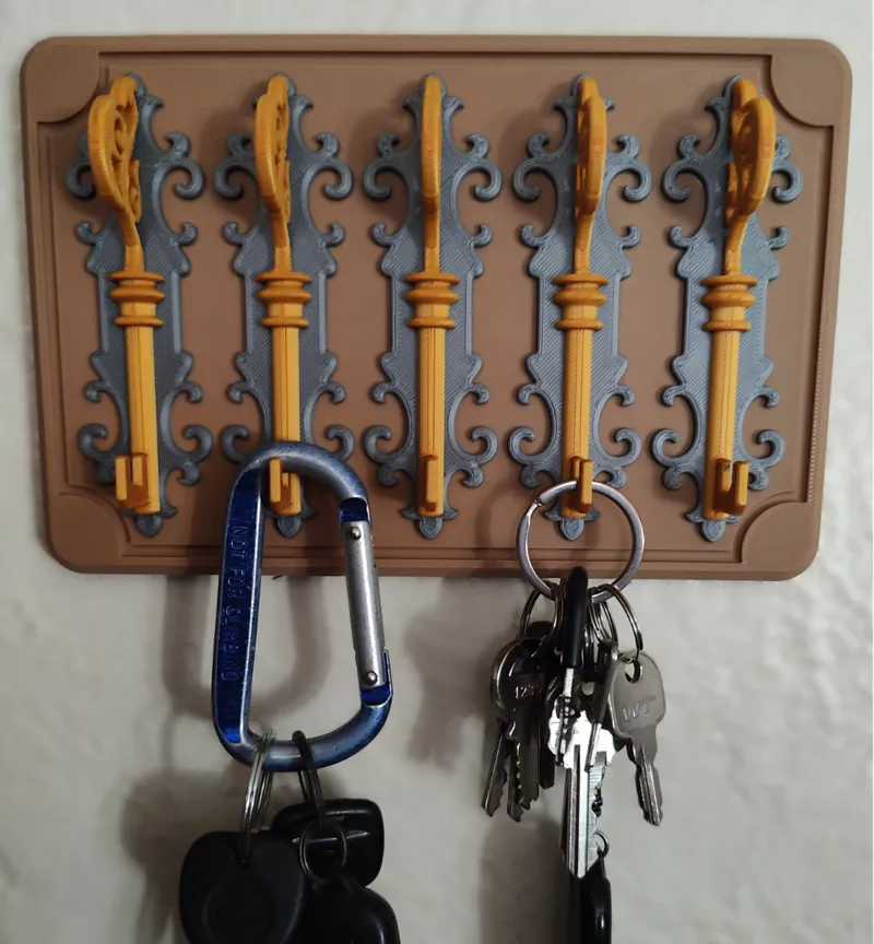 Skeleton key wall mounted key holder