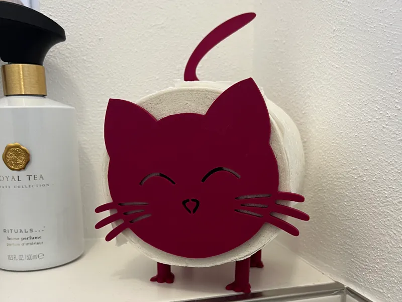 Cute Toilet Paper Cat with Tail