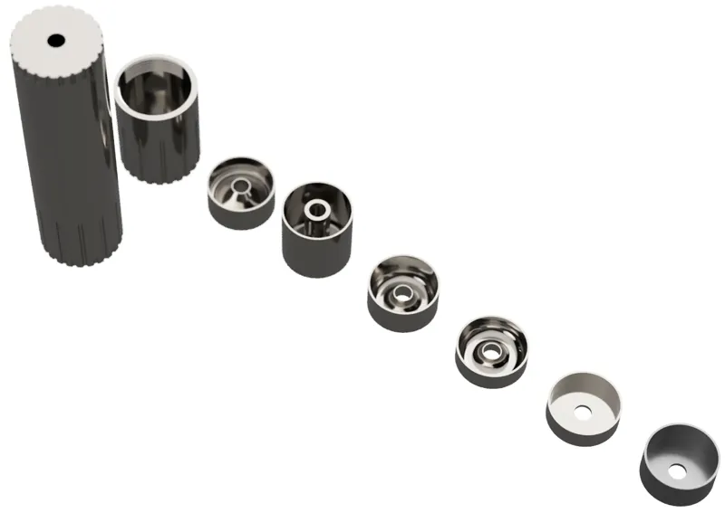 Modular airgun moderator / silencer .22 to .25