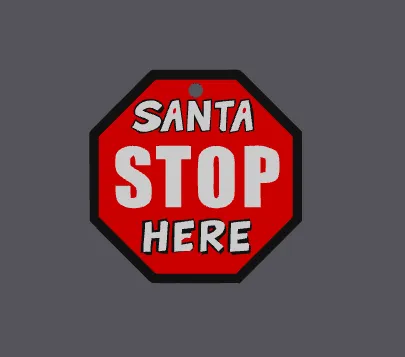 Santa Stop Here  - Keyring Keychain