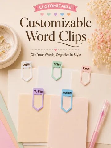 Clip o pieza de sujeción: Customizable Word Clip (Parametric Model!) — vista de referencia 2