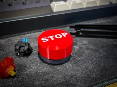 STOP Fidget Button with Keyboard Switch 