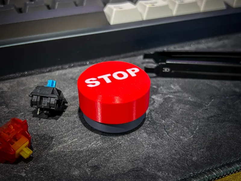 STOP Fidget Button with Keyboard Switch 