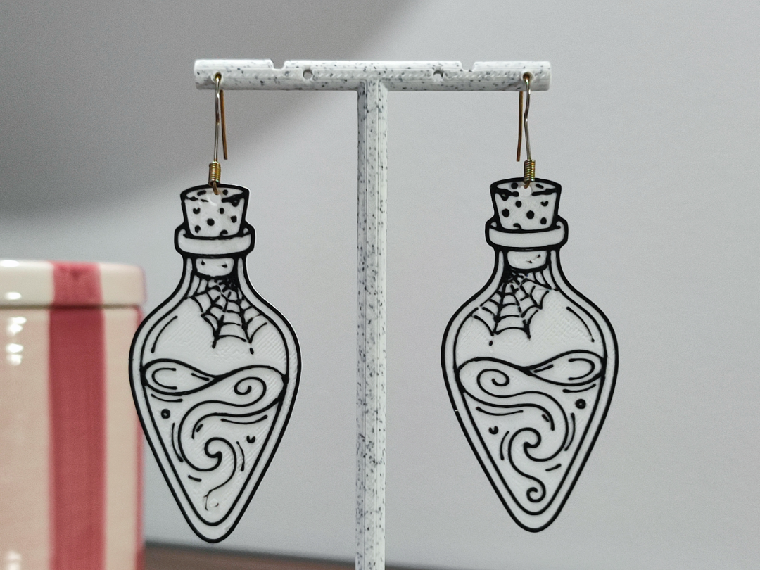 Aretes Elixir de Telaraña 3D model by Layered Art 3D