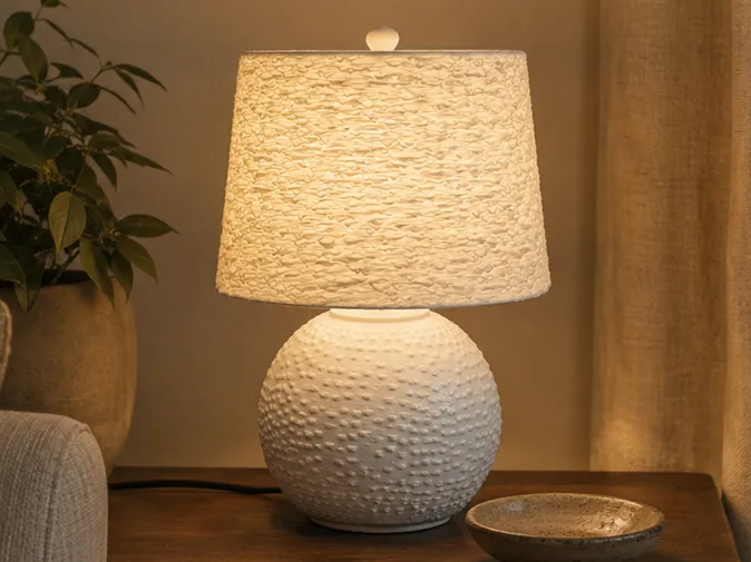 Miniature Textured Lamp and Shade (for LED)