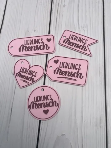Letrero o emblema decorativo: Lieblingsmensch – Geschenkanhänger — vista de referencia 3