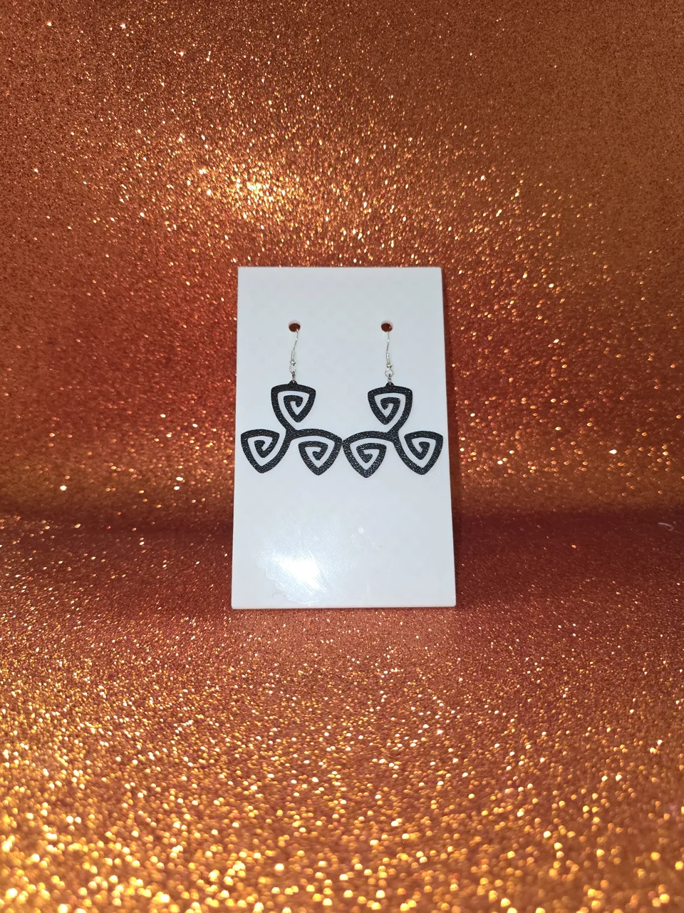 Celtic triskele charm earrings view 2