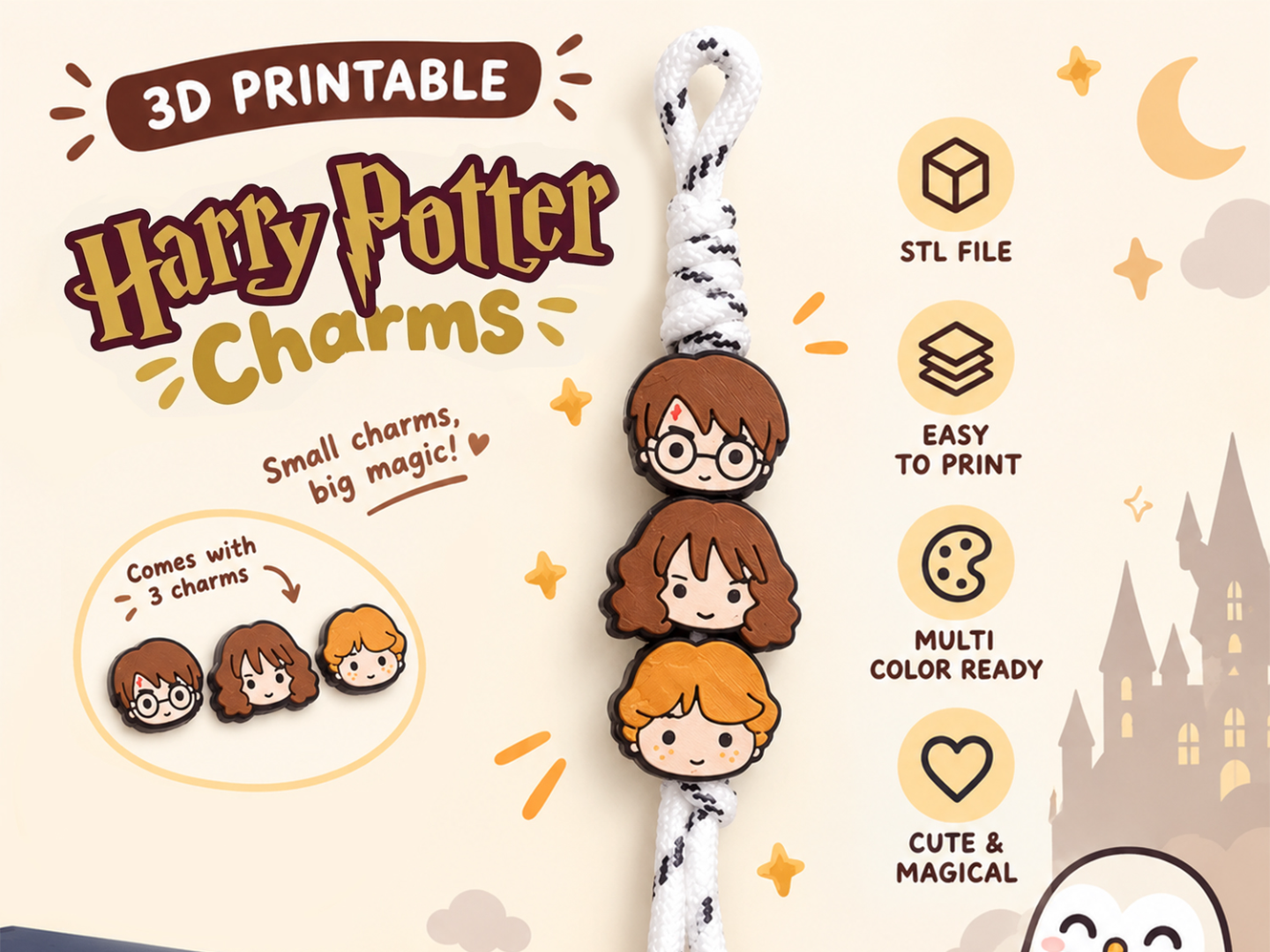 Harry Potter Charms - 3D printed Jewelry, in stock in India