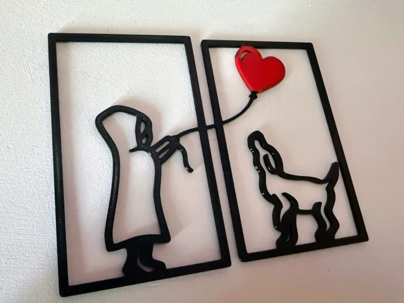 Decorazione per parete o da tavolo, LOVE DOG