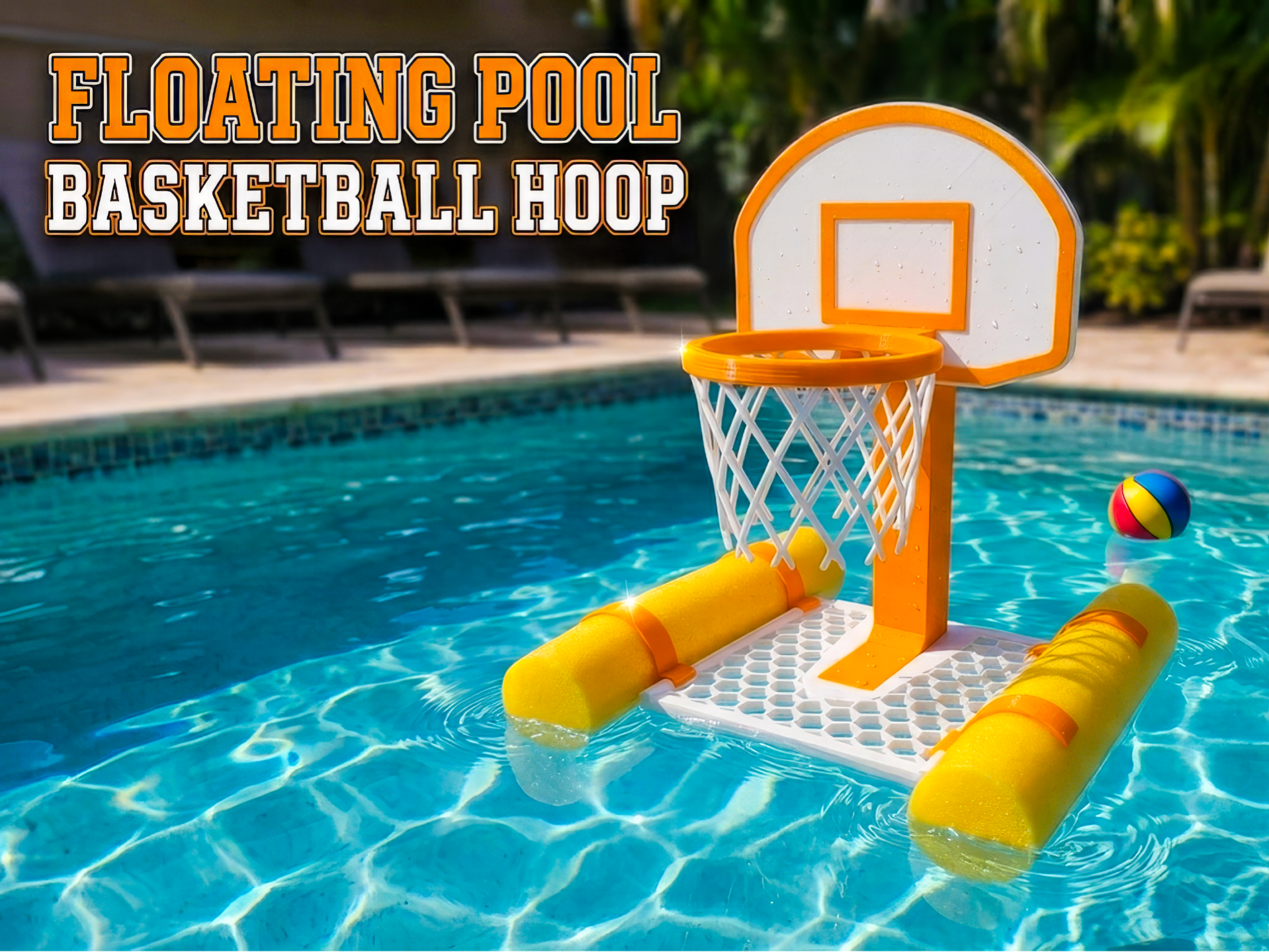Floating Pool Basketball Hoop - 1