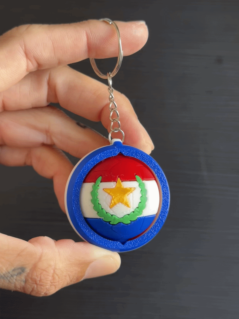 Chaveiro Giratório Paraguay multicor
