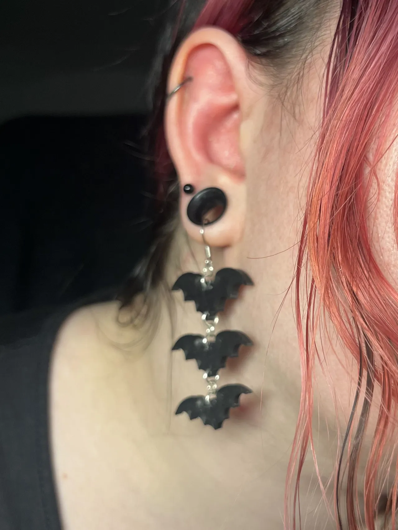 Cute dangling bat earrings - stacked view 4