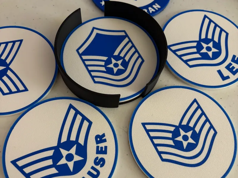 US Air Force Rank Coasters E4-E9 & Veterans