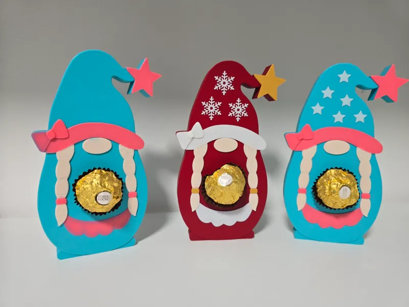 Female Christmas Gnome with Ferrero Rocher
