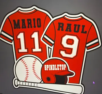 Pieza para disfraz o exhibición: DOUBLE BASEBALL JERSEY TEMPLATE SPIRIT STICK — vista de referencia 3