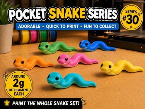 Objeto manipulable: Mini Snake Fidget – Mini Animal Collection #30 — referencia de MakerWorld